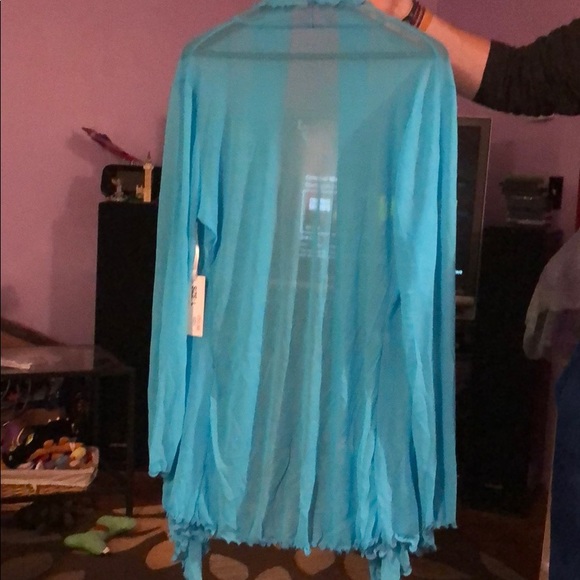 New With Tags Light Blue Long Cover Up - Picture 3 of 4